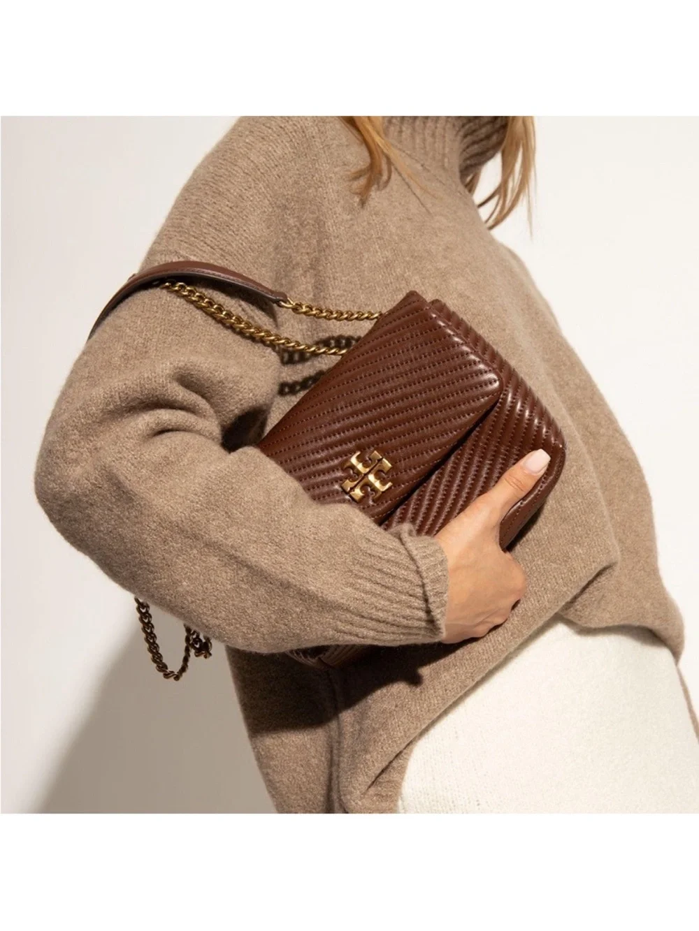 Tory Burch Kira Moto Quilt Convertible Shoulder/Crossbody Bag